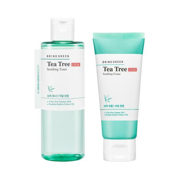 BRING GREEN Tea Tree Cica Soothing Cream & Toner set | Seoul